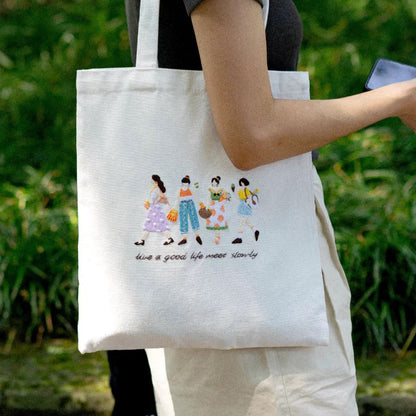 Handcrafted Embroidered Canvas Tote Bag