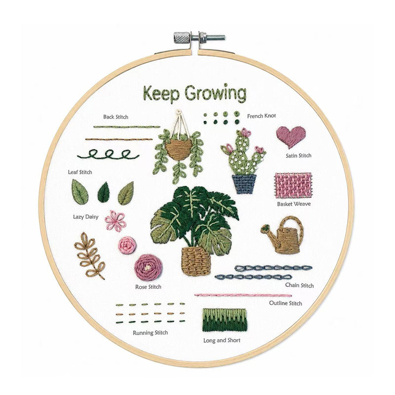 Keep Growing | Botanical Embroidery Kit for Beginners