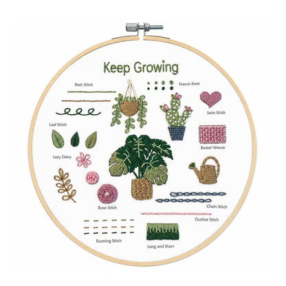 Keep Growing | Botanical Embroidery Kit for Beginners
