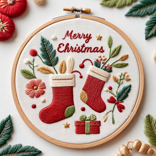 Christmas Stockings Embroidery Kit