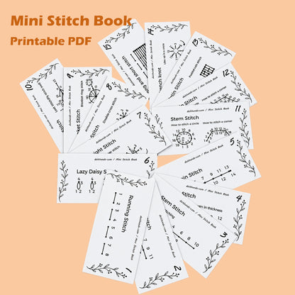 Beginner Embroidery Mini Stitch Book – Printable PDF