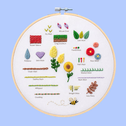18-Stitch Sampler Beginner Embroidery Kit