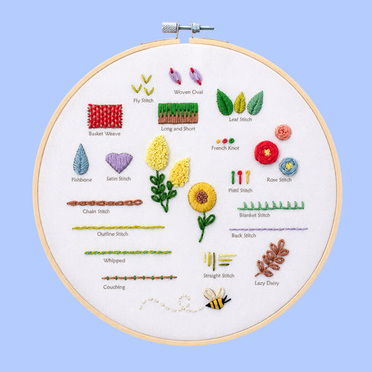 18-Stitch Sampler Beginner Embroidery Kit