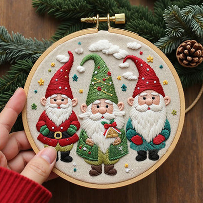Christmas Gnomes 3D Embroidery Kit