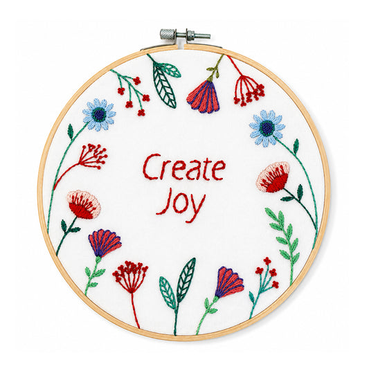 Create Joy | Floral Wreath Embroidery Kit for Beginners
