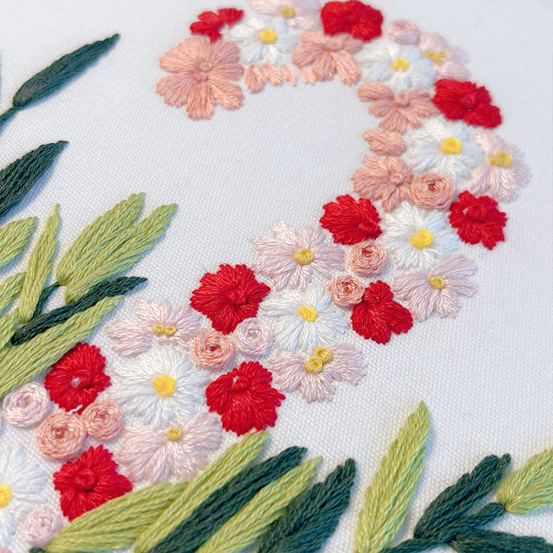 Floral Candy Cane Embroidery Kit