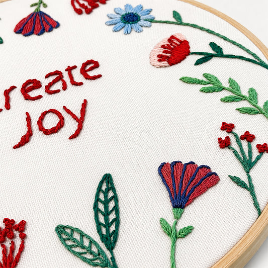 Create Joy | Floral Wreath Embroidery Kit for Beginners