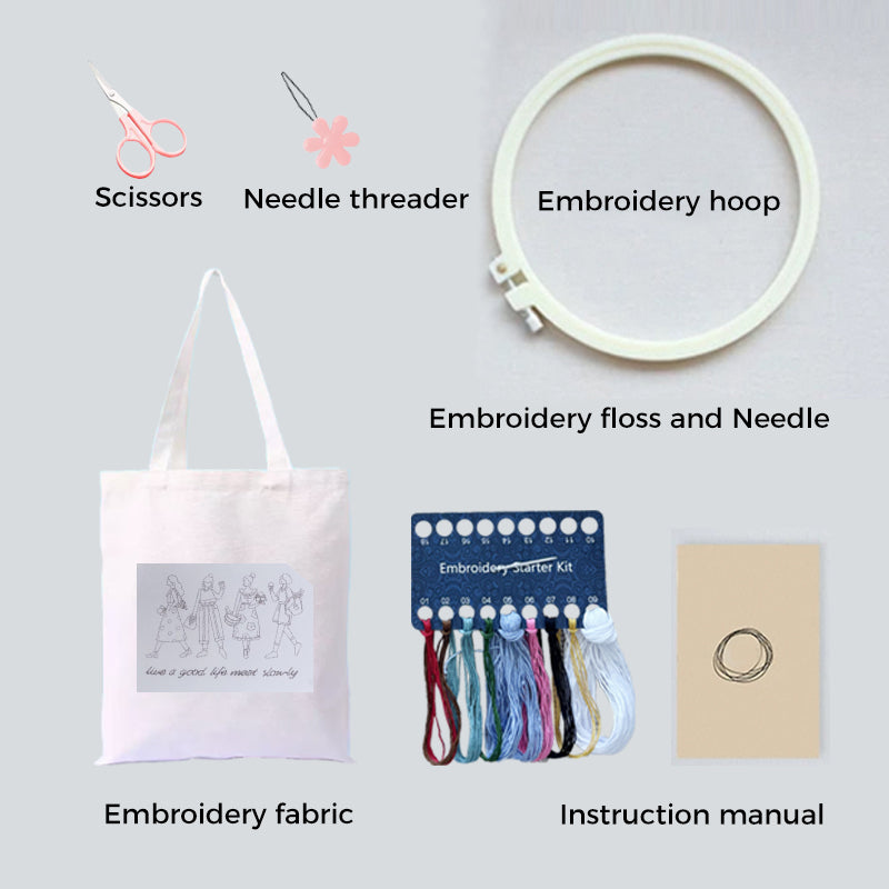 Handcrafted Embroidered Canvas Tote Bag