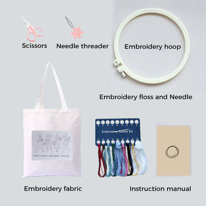 Handcrafted Embroidered Canvas Tote Bag