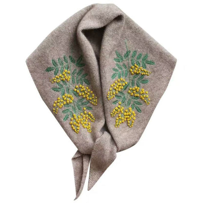 Handmade Embroidered Wool Scarf