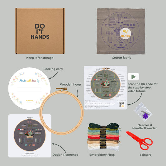 Beginner Embroidery Sampler Kit