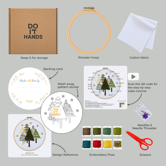Christmas Tree Beginner Embroidery Kit