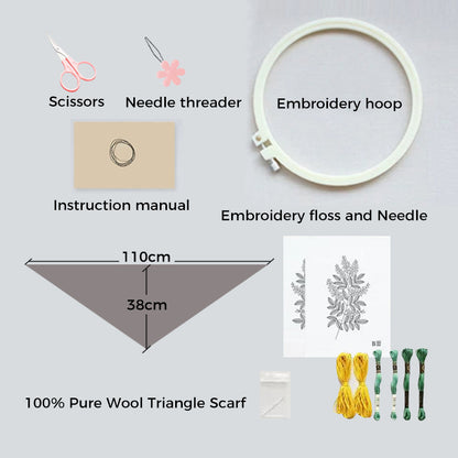 Handmade Embroidered Wool Scarf