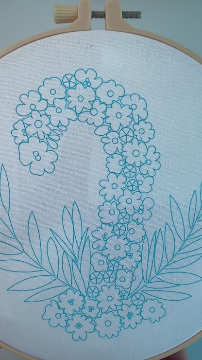 Floral Candy Cane Embroidery Kit