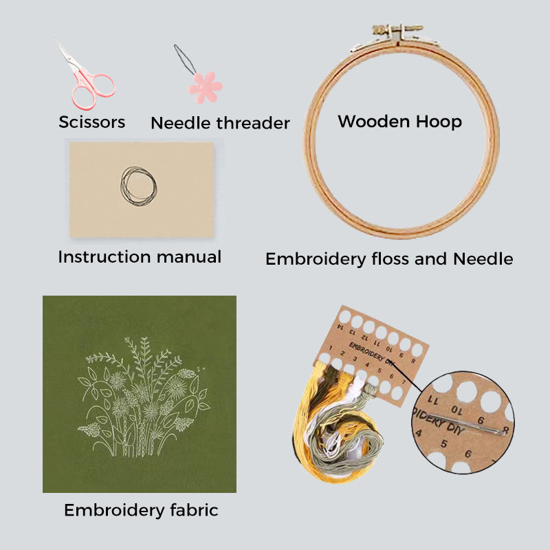 Floral Candy Cane Embroidery Kit